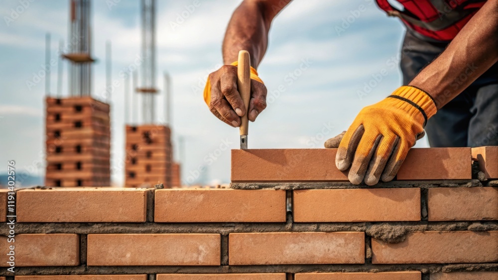 Poster hands work meticulously embodying the strength and determination needed for urban progress.