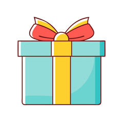 gift box with ribbon vector icon, gift box with ribbon vector illustration - simple illustration of gift box with ribbon, perfect for logos and icons gift box with ribbon