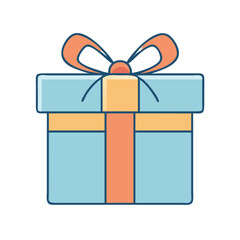 gift box with ribbon vector icon, gift box with ribbon vector illustration - simple illustration of gift box with ribbon, perfect for logos and icons gift box with ribbon