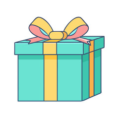 gift box with ribbon vector icon, gift box with ribbon vector illustration - simple illustration of gift box with ribbon, perfect for logos and icons gift box with ribbon