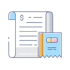receipt vector icon, receipt vector illustration - simple illustration of receipt, perfect for logos and icons receipt