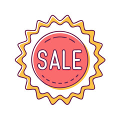 sale sticker vector icon, sale sticker vector illustration - simple illustration of sale sticker, perfect for logos and icons sale sticker