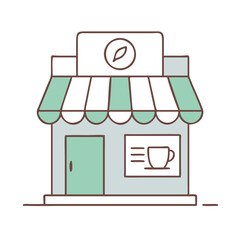 coffee shop vector icon, coffee shop vector illustration - simple illustration of coffee shop, perfect for logos and icons coffee shop