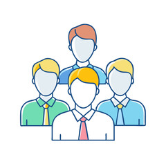 employee team vector icon, employee team vector illustration - simple illustration of employee team, perfect for logos and icons employee team