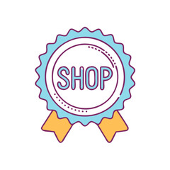 shop small badge vector icon, shop small badge vector illustration - simple illustration of shop small badge, perfect for logos and icons shop small badge