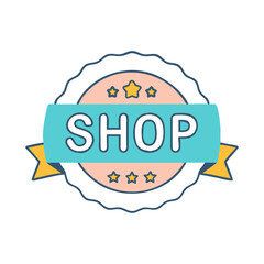 shop small badge vector icon, shop small badge vector illustration - simple illustration of shop small badge, perfect for logos and icons shop small badge