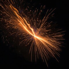 A mesmerizing display of sparks and embers flying gracefully up into the dark night sky for artistic inspiration