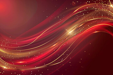 Abstract Red Background with Glowing Lights, Sparkles, and Digital Art for a Vibrant and Mystical Fantasy Design