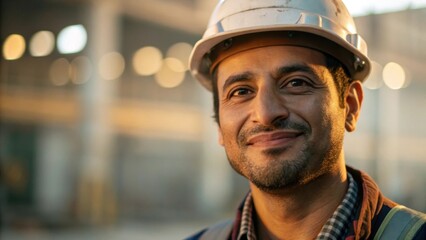 The camera captures a medium closeup of the workers face illuminated by warm light showcasing a subtle smile of satisfaction as they achieve a perfect fit with their tools.