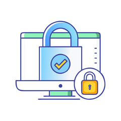 secure checkout vector icon, secure checkout vector illustration - simple illustration of secure checkout, perfect for logos and iconssecure checkout