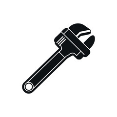 silhouette of a Pipe Wrench and Plier black color simple clean vector illustration on a white background 1