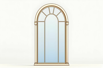 Elegant Arched Window Design with Clear Glass and Decorative Frame