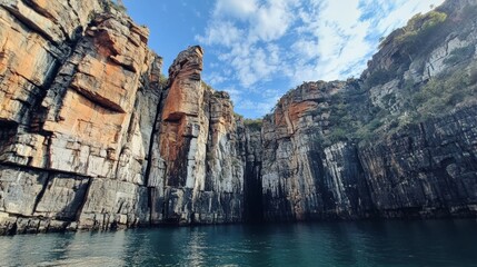 Majestic Cliffs and Azure Water: A Breathtaking Landscape