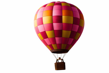 Vibrant Hot Air Balloon Floating Alone in Clear Blue Sky