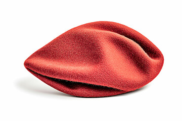 Soft Red Textile with Unique Shape on White Background for Fashion Display