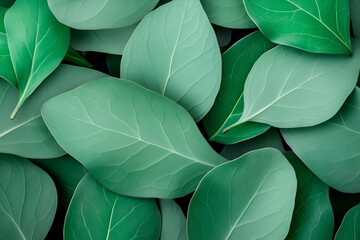 Lush green leaves texture background; nature,  environment, botany, organic, design