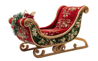 Christmas sleigh isolated on white or transparent background