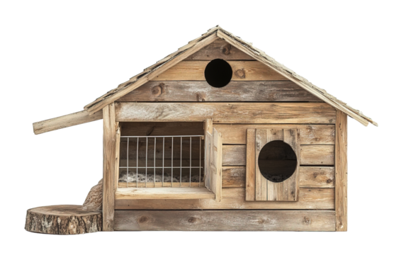 Chicken coop isolated on white or transparent background