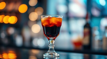 glass of red wine on wooden table