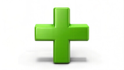 Fototapeta premium Green Medical Cross Icon, Simple Design, Minimalist Graphic