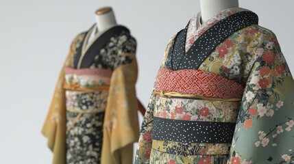 Elegant Display of Traditional Kimono in a Minimalist and Serene Setting