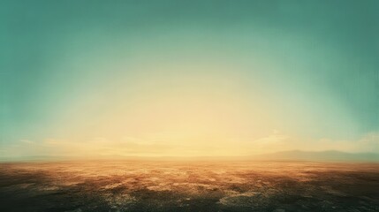 Naklejka premium Serene Sunset Over Vast Desolate Landscape