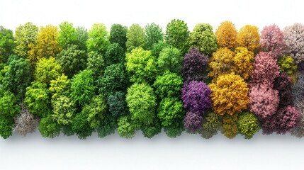 Vibrant Canopy: An Aerial View of a Diverse Forest