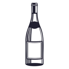 Elegant Wine Bottle Silhouette High-Quality Vector for Transparent Backgrounds