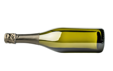 Bottle of champagne isolated on white or transparent background