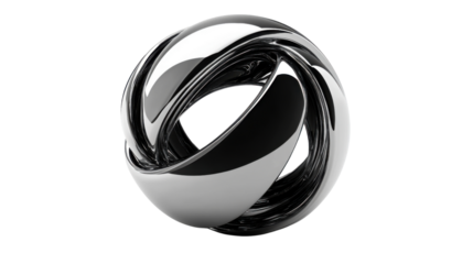 Metal abstract sphere transparent background