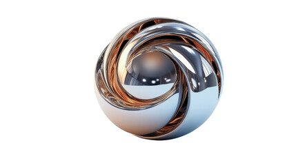 Metal abstract sphere transparent background