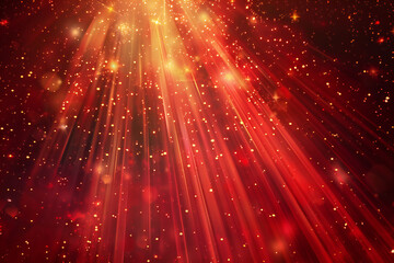 Abstract Red Background with Glowing Lights, Sparkles, and Digital Art for a Vibrant and Mystical Fantasy Design