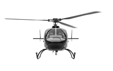 Fotobehang Black helicopter isolated on white or transparent background © Nazmus