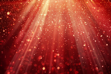 Abstract Red Background with Glowing Lights, Sparkles, and Digital Art for a Vibrant and Mystical Fantasy Design
