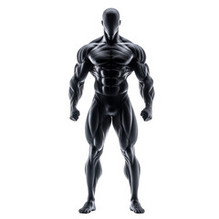 Black Male Figure in Strong Pose Isolated on Transparent Background