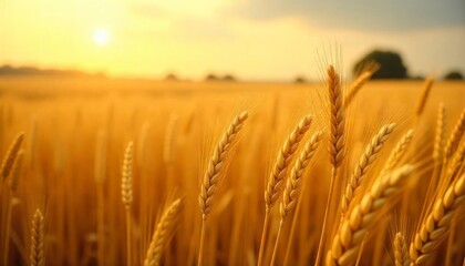 wheat field at sunset