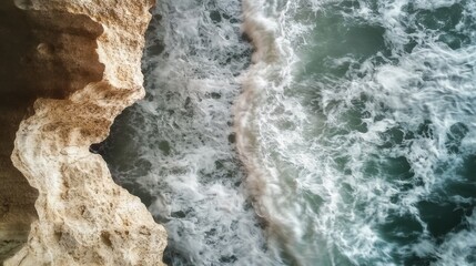 Obraz premium Coastal Cliffs and Powerful Waves