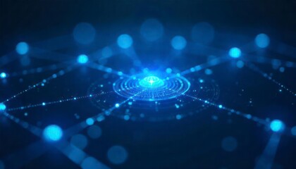 Obraz premium abstract blue background with particles