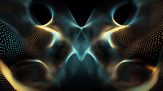 Pulsating light spheres on dynamic digital grid with gradient patterns