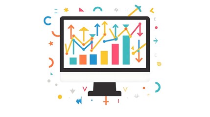 bussiness market graph on the screen