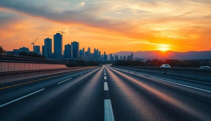 Obraz premium sunset over the city