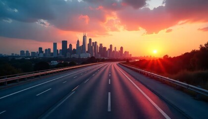 Fototapeta premium sunset over the city
