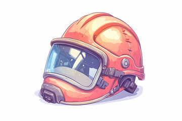 Bright Orange Safety Helmet with Visor for Construction or Industrial Use