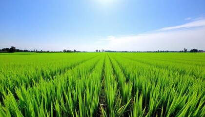 Obraz premium rice field and blue sky