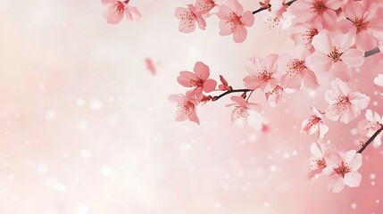 Delicate Pink Cherry Blossoms Blooming Beautifully