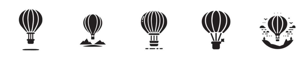 vector collection of air balloon silhouettes