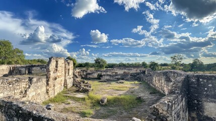 Ancient City Ruins Under a Dramatic Sky