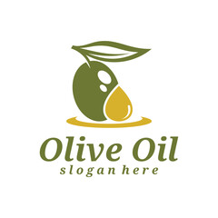 Olive Oil logo design vector illustration. Olive Oil logo concept template