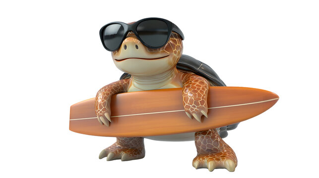 turtule holding sea board 