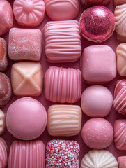 Obraz premium Exquisite Assortment of Gourmet Chocolate Truffles, Valentine's Day Candy, Valentine's Day Card, Valentine's day Background